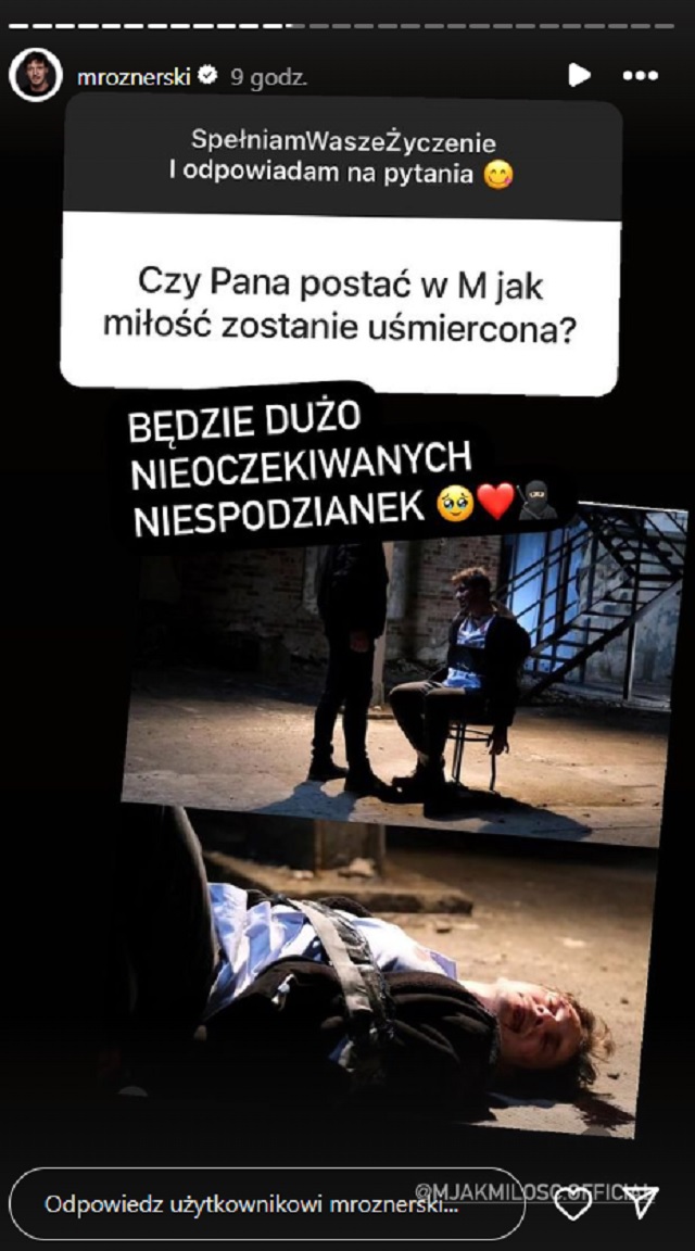 Mikołaj Roznerski w M jak miłość